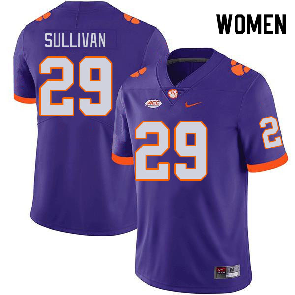 Women's Clemson Tigers Davian Sullivan #29 College Purple NCAA Authentic Football Stitched Jersey 23DB30ON